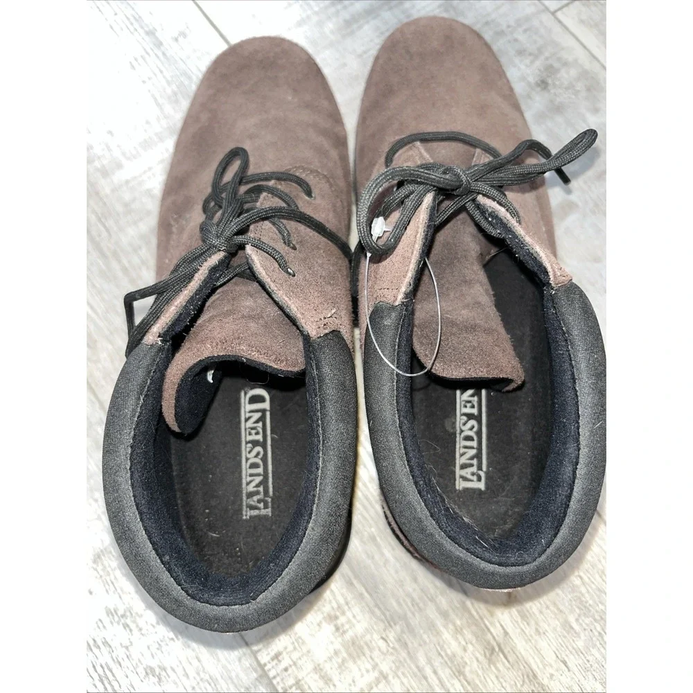 Lands End Boots 9 .5 B Mens 11 Women's Chukka Suede Lace Up Comfort Ankle Top
